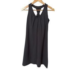 Athleta‎ Dark Grey Small Athletic Dress V-Neck Cross Back Dress Built in Bra